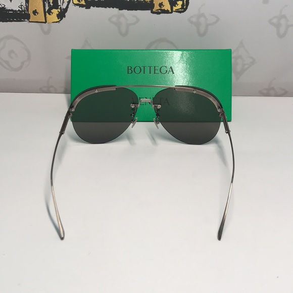 New Authentic Bottega Veneta BV0242S 003 Sunglasses – Blue Pilot Aviator main image 6